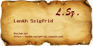 Lenkh Szigfrid névjegykártya